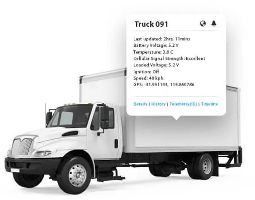 Truck with live tracking details